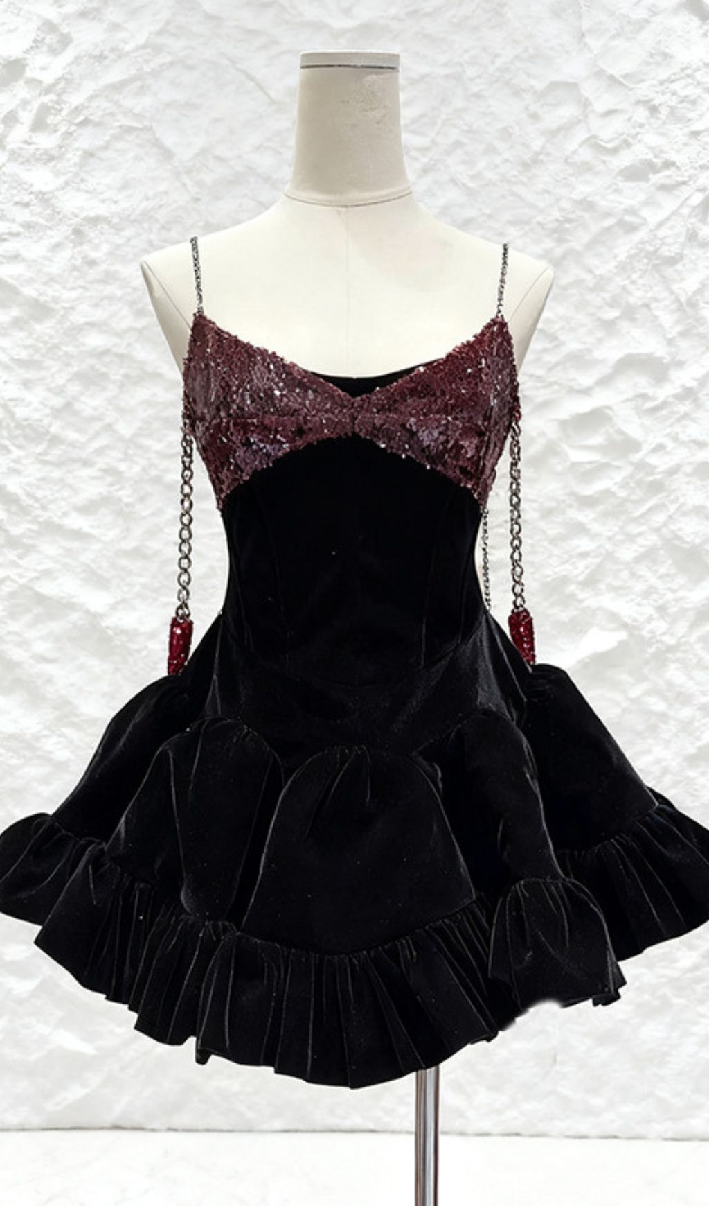 Itai Glamorous Sequin & Velvet Party Mini Dress