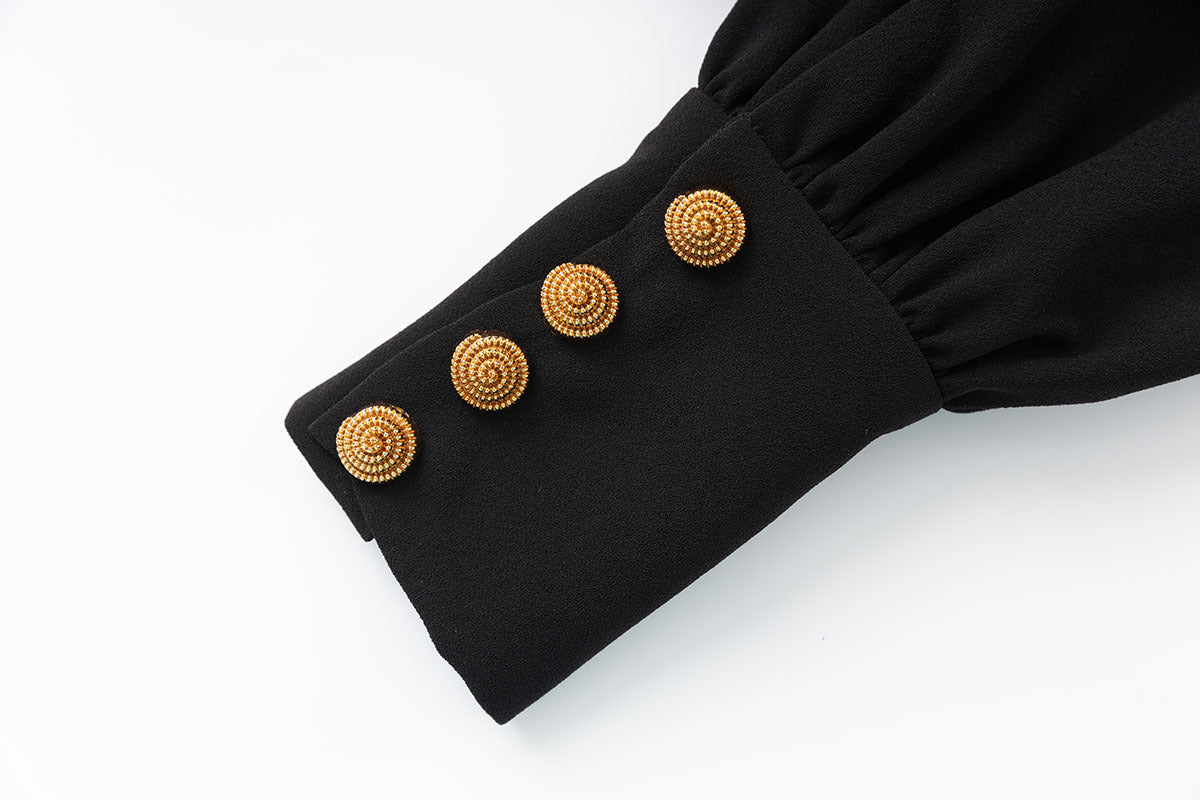 Heiress Glamorous Black Sequin Double-Breasted Blazer Jacket