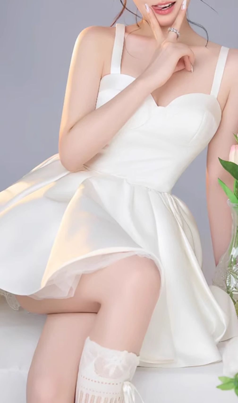 Eleanor White Strappy Mini Dress