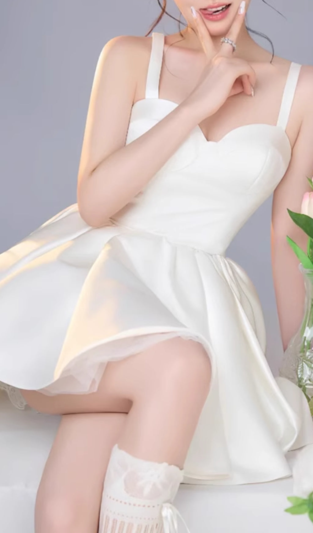 Eleanor White Strappy Mini Dress