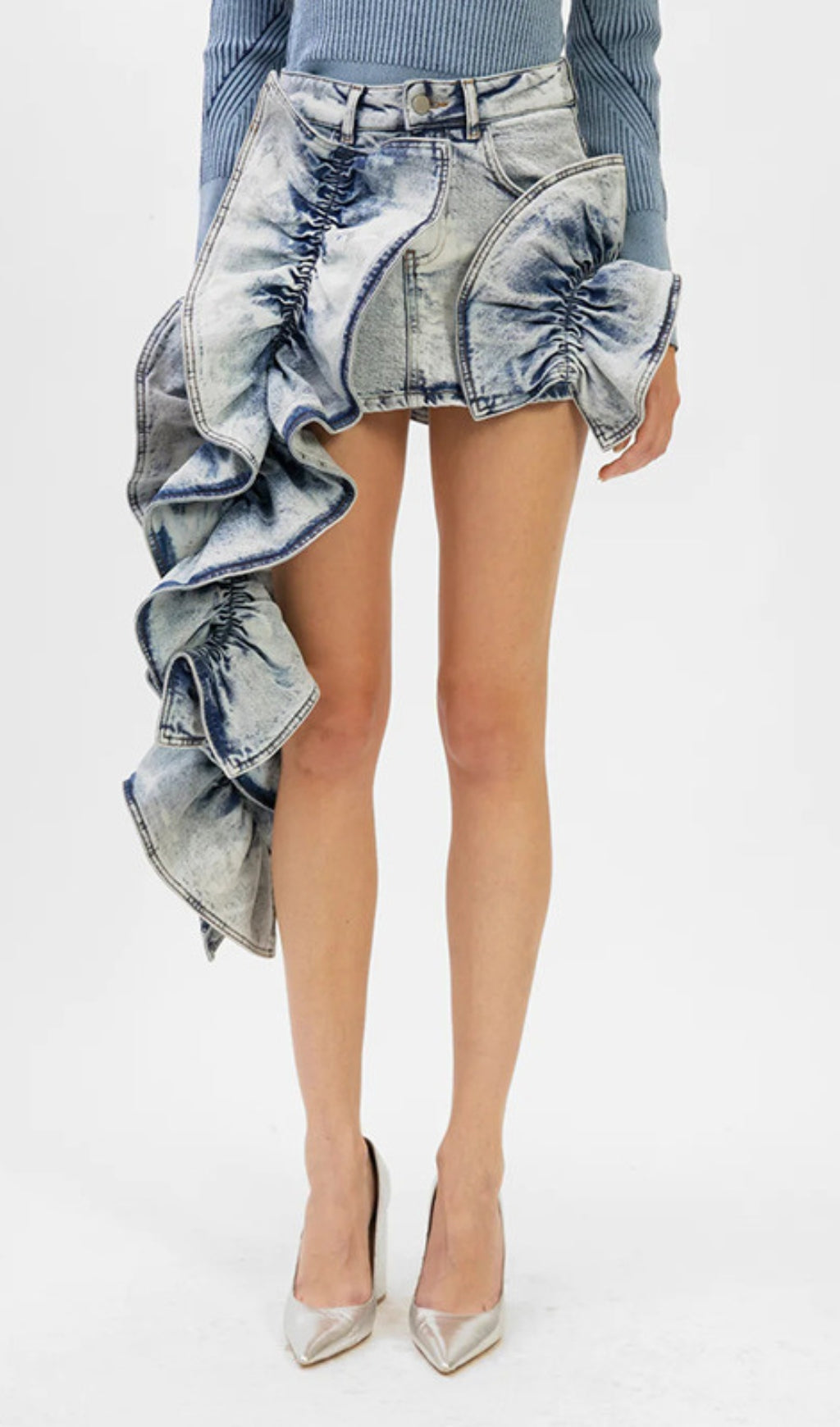 Annisa Ruffle Denim Skirt