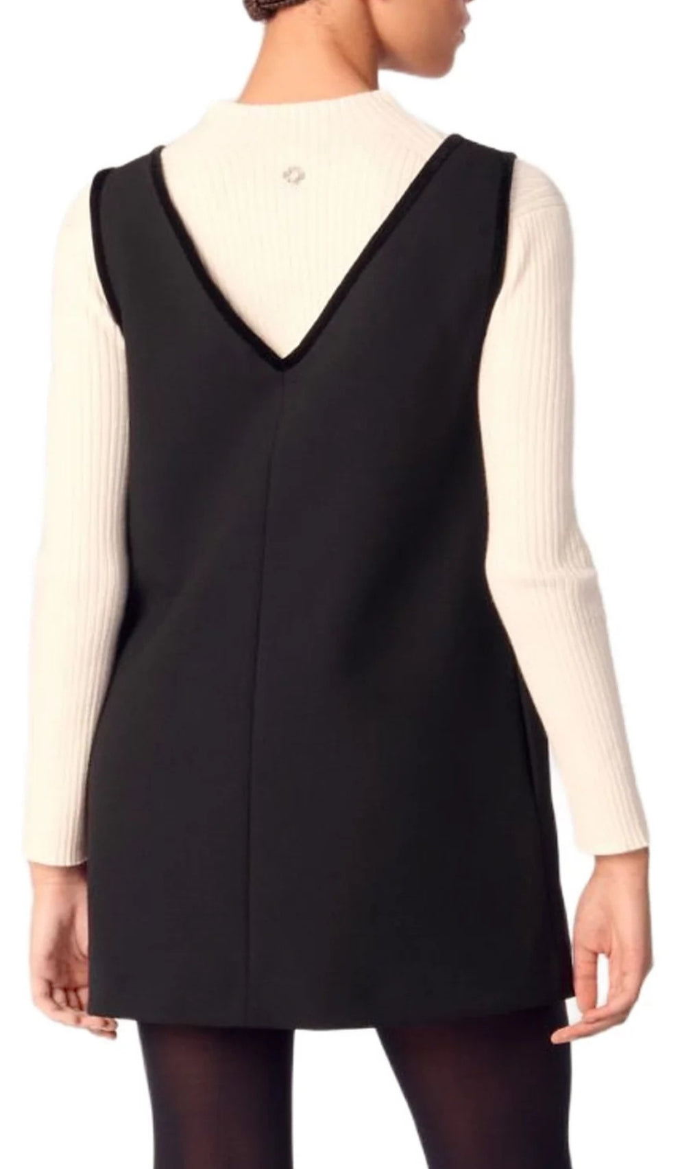 Pinafore Dress With Velvet Collar