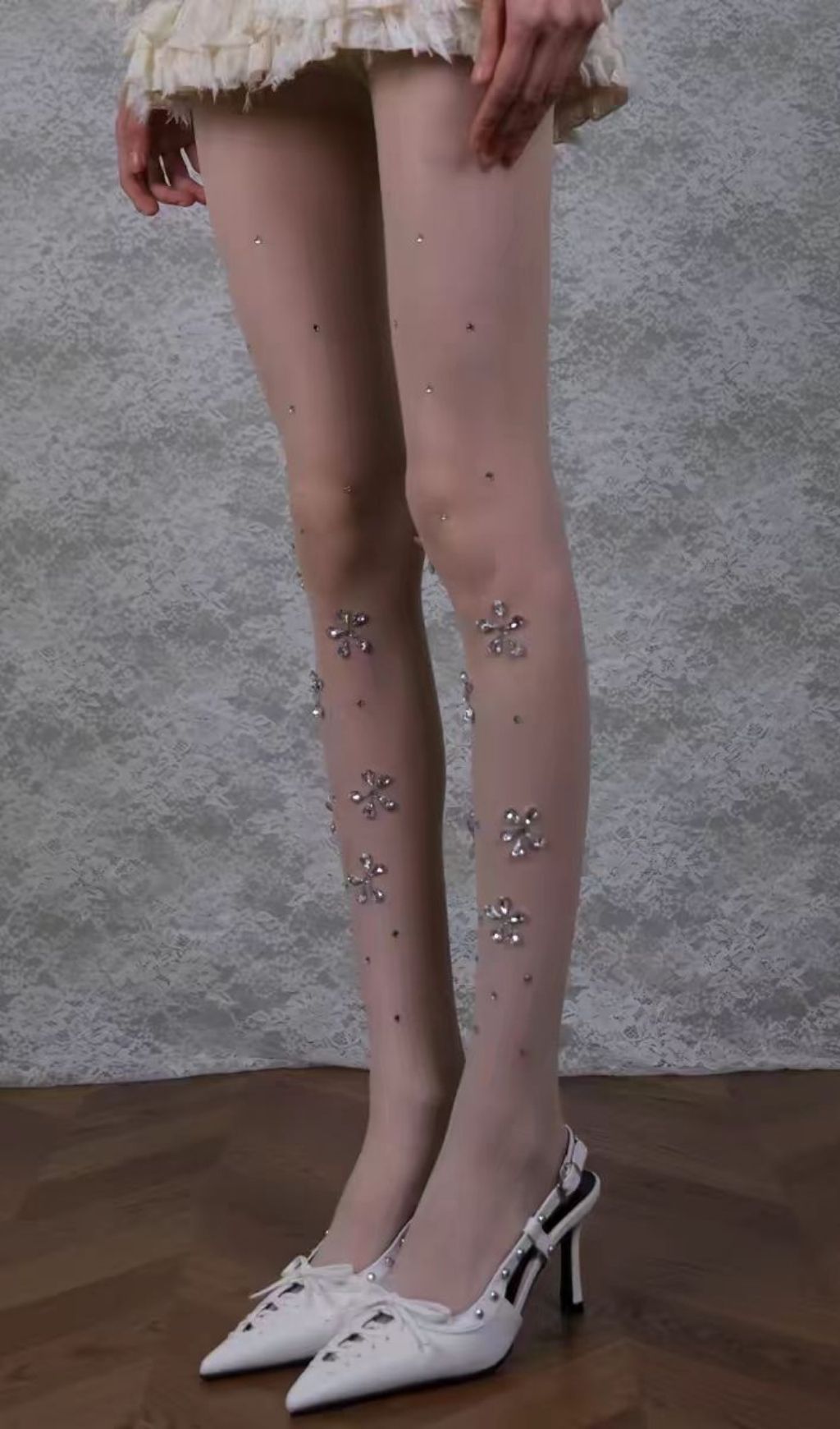 Sparkling Crystal Sheer Tights | Glamorous Rhinestone Hosiery