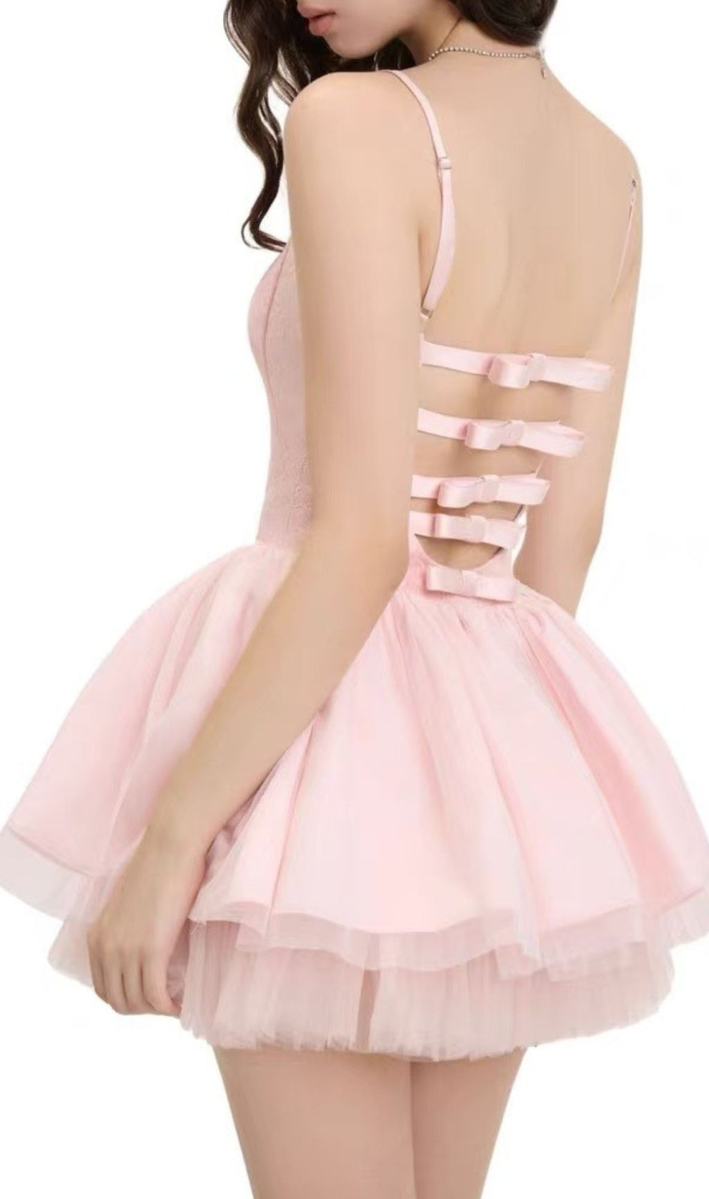 Friso Pink Strappy Corset Mini Dress
