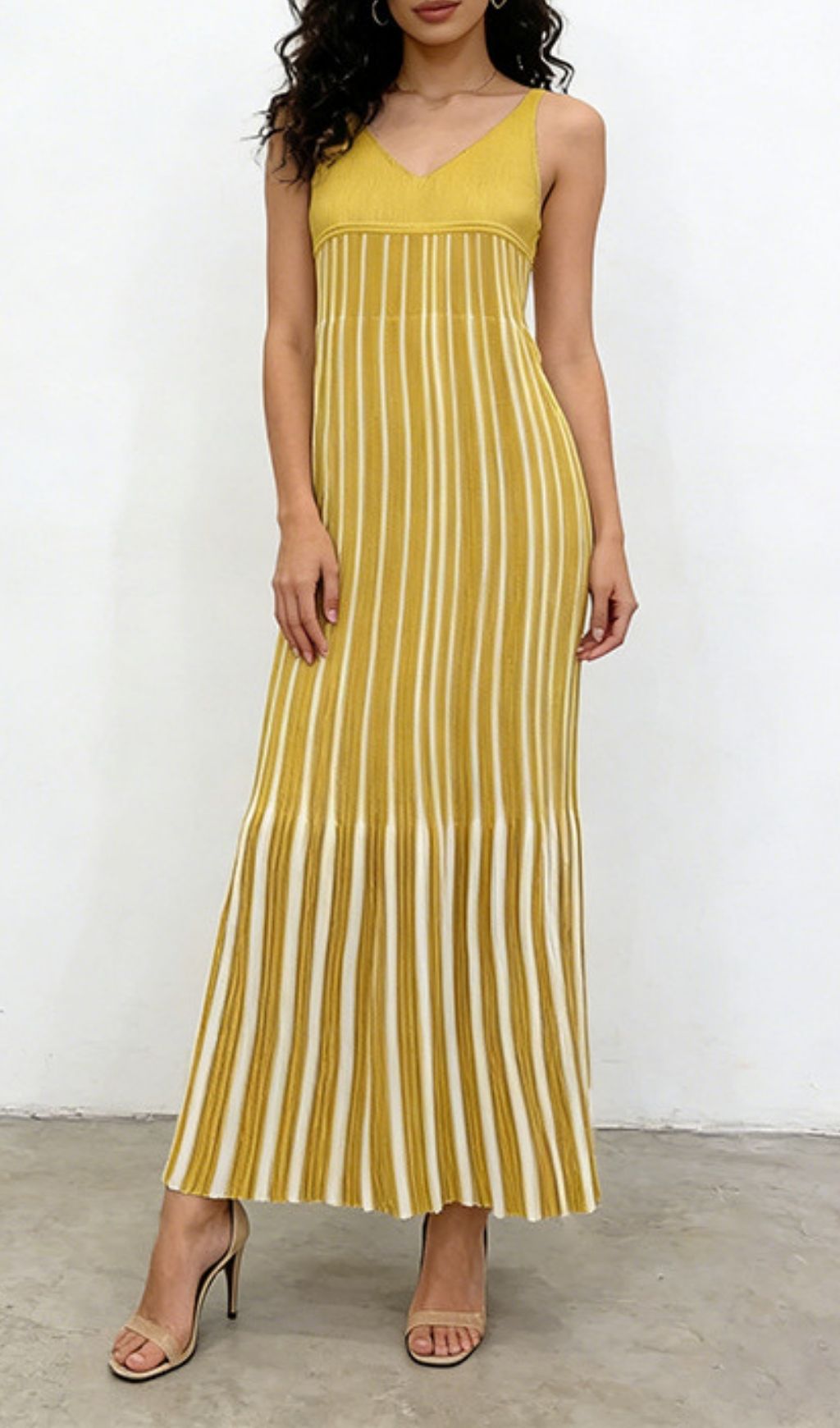 Kensey Striped Strappy Knit Maxi Dress - Effortless Summer Elegance