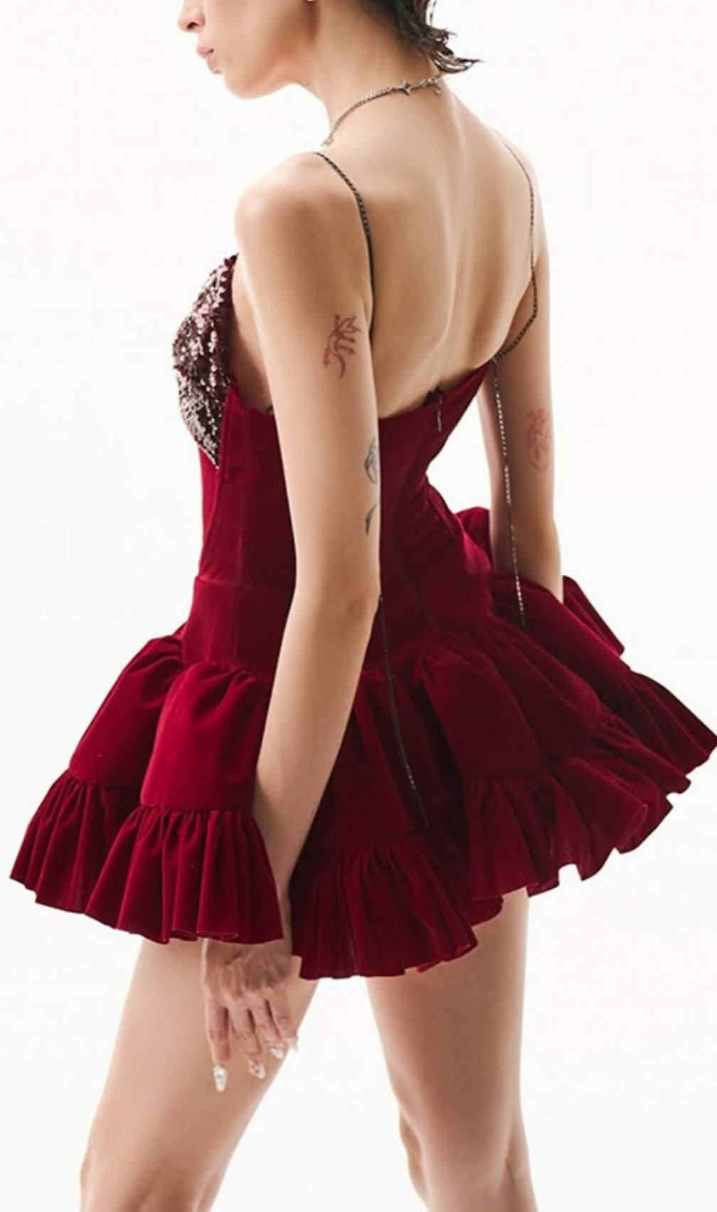 Itai Glamorous Sequin & Velvet Party Mini Dress