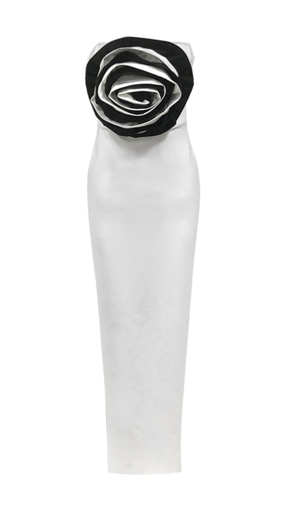 Barra White Flower Maxi Bandage Dress