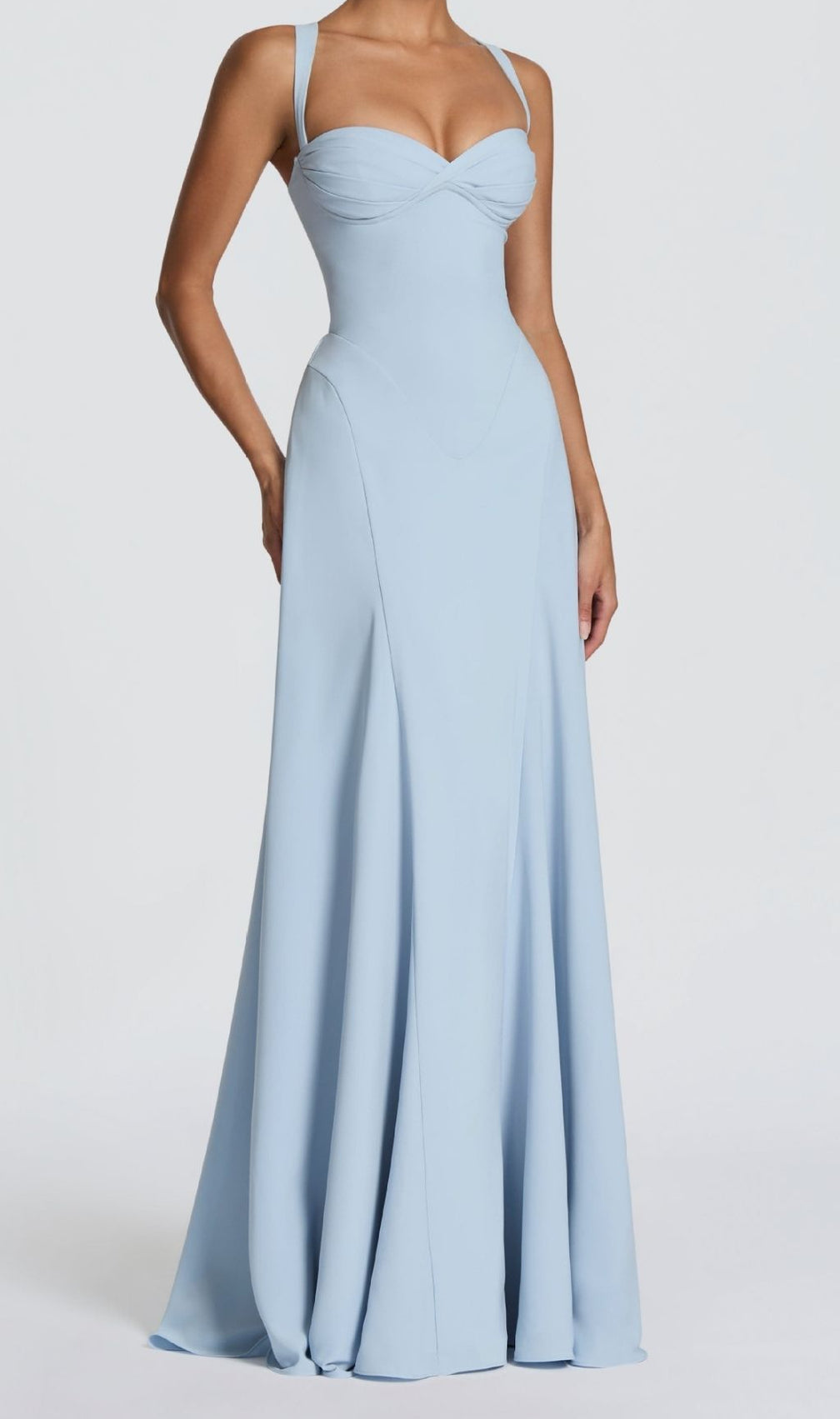 Khloe Blue Halter Maxi Dress | Elegant Strappy Evening Gown
