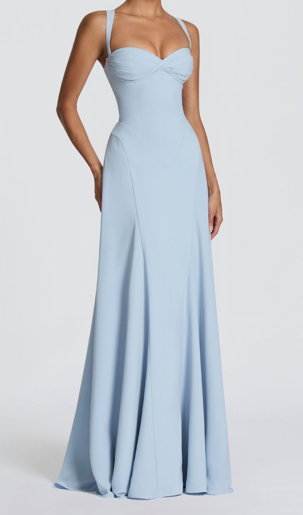 Khloe Blue Halter Maxi Dress | Elegant Strappy Evening Gown
