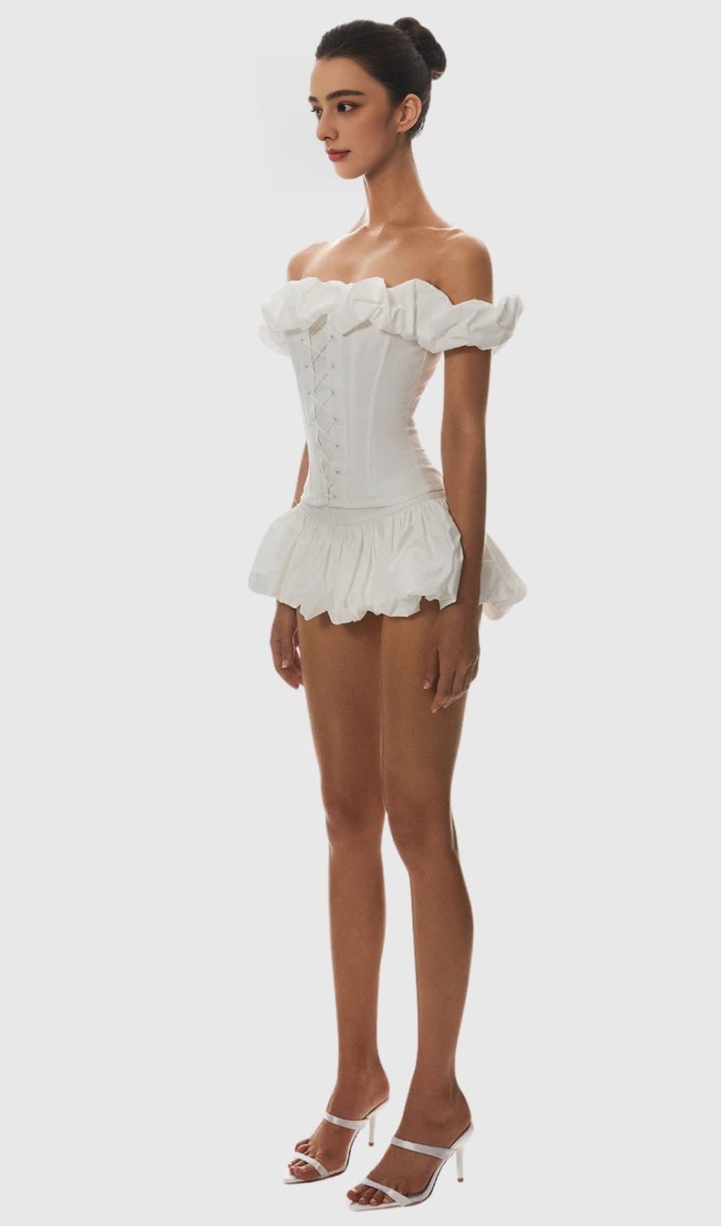 Tyora Puff Off Shoulder Lace Up Corset