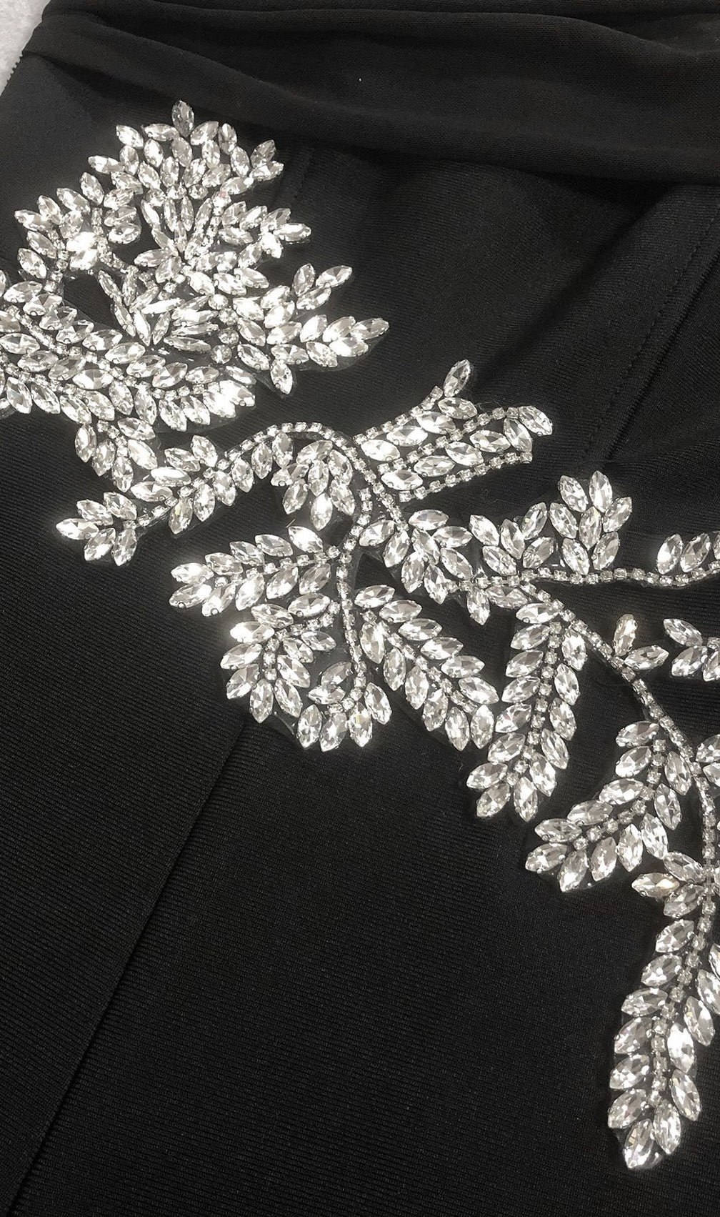 Jeneil Glamorous Black Diamante Off-Shoulder Jumpsuit