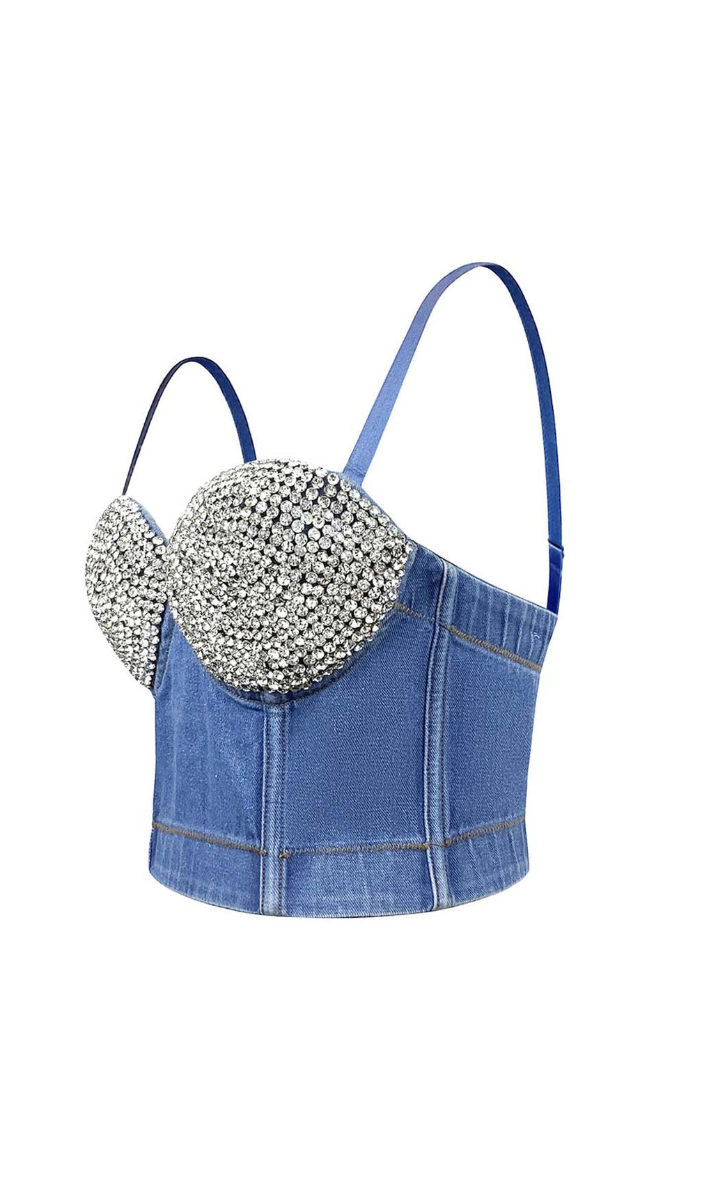 Bustier Denim Top In Blue