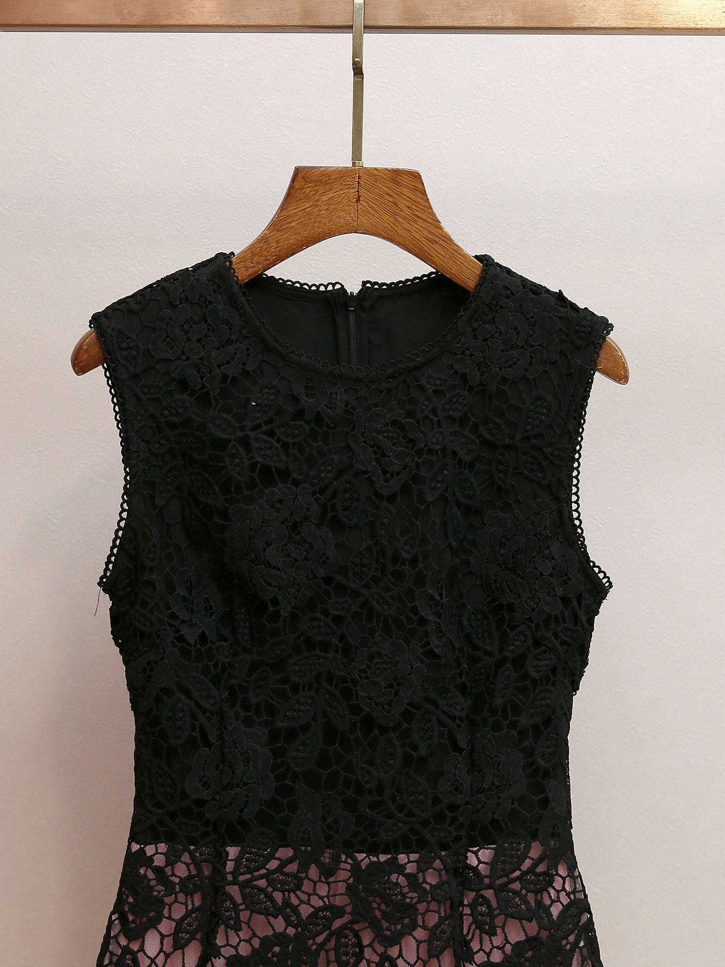 Humita Enchanting Black Lace & Blush Tiered Tulle Maxi Dress