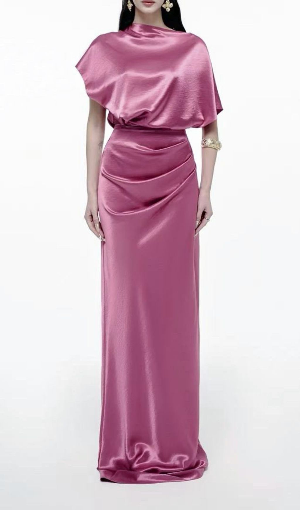 Kaylor Luxe Satin Maxi Dress: Draped Glamour for Unforgettable Evenings