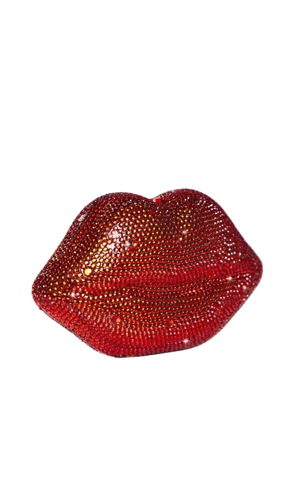 Adagio Flaming Red Crystal Lip Clutch – Dazzling Statement Bag