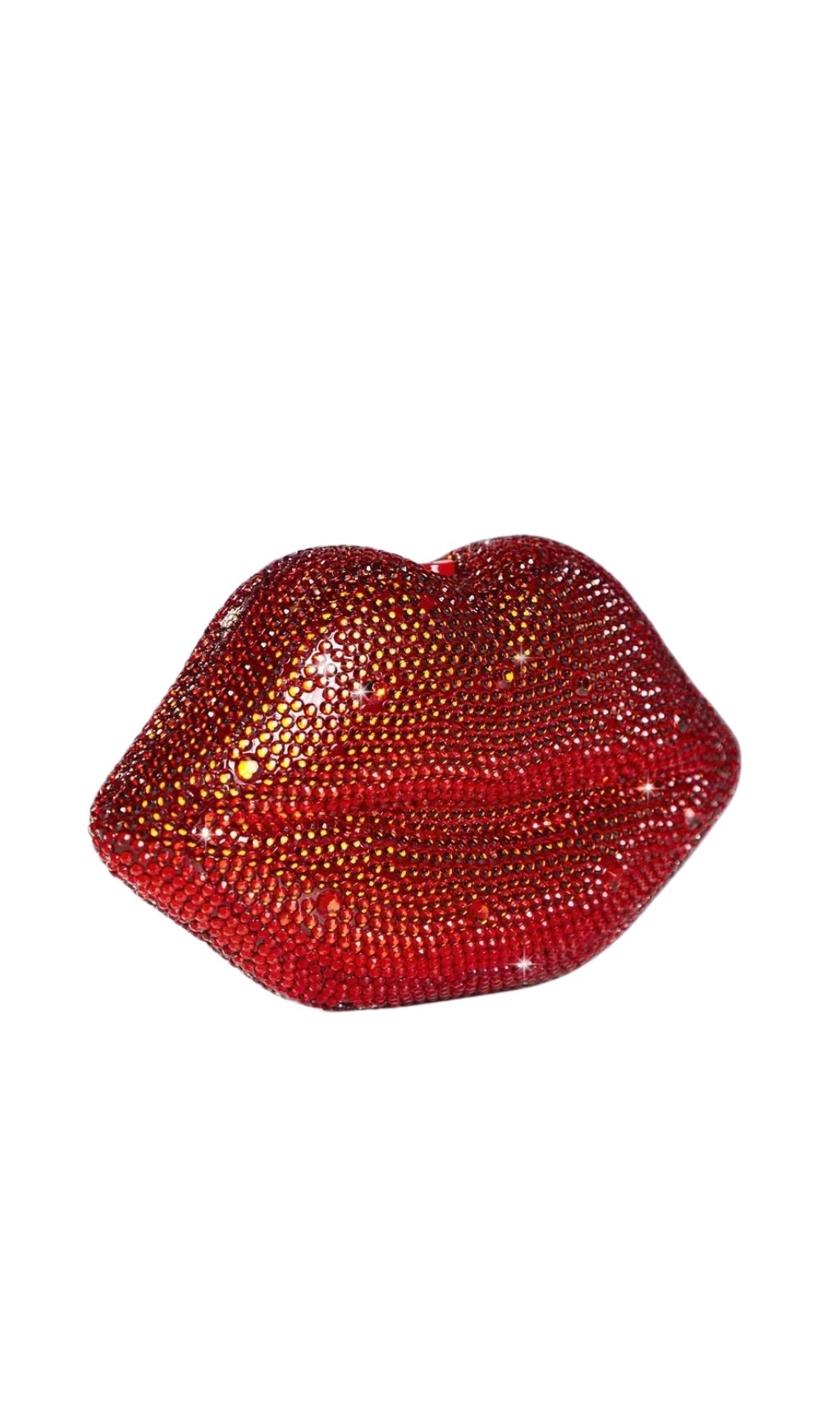 Adagio Flaming Red Crystal Lip Clutch – Dazzling Statement Bag