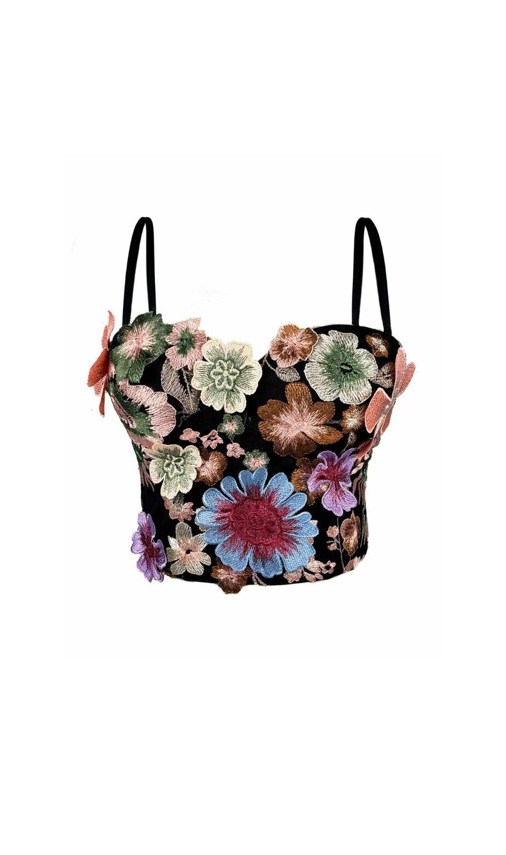 Fahima Flower Embroidery Crop Top