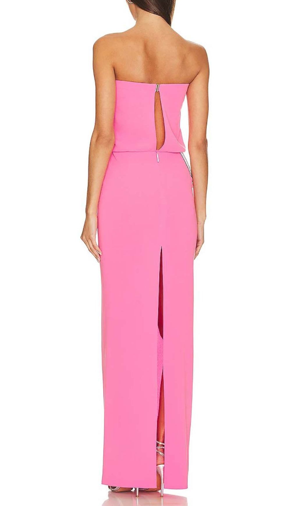 Cutout Strapless Maxi Dress In Pink