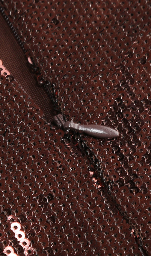 Irén Dazzling Bronze Sequin Strapless Bubble Mini Dress - Perfect for Parties & Cocktails