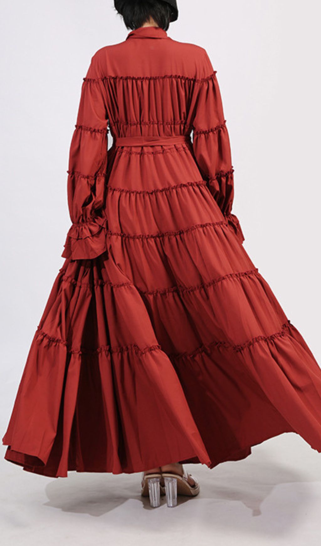 Genaro Red Long Sleeve Maxi Dress