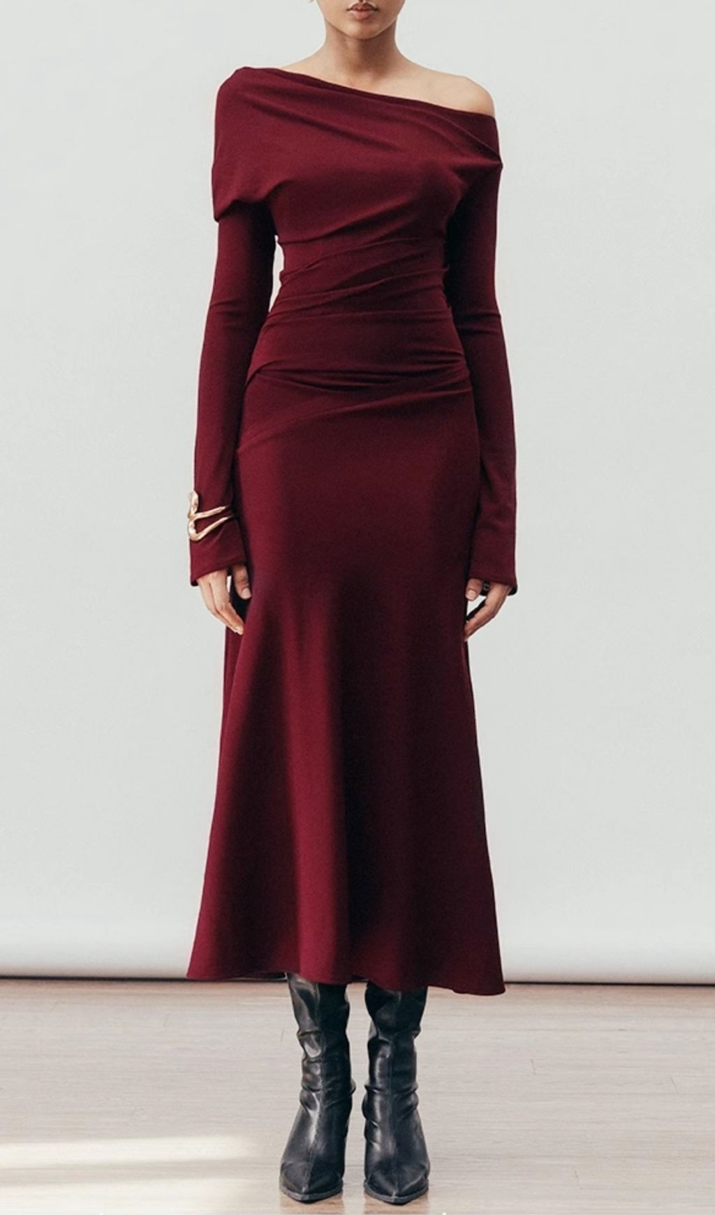 Gail Wine Long Sleeve Midi Dress