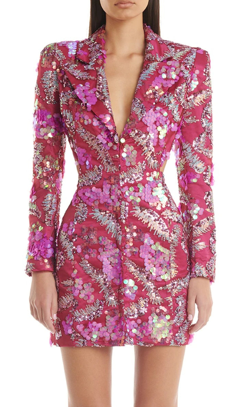 Apricity Pink Sequin Blazer Dress