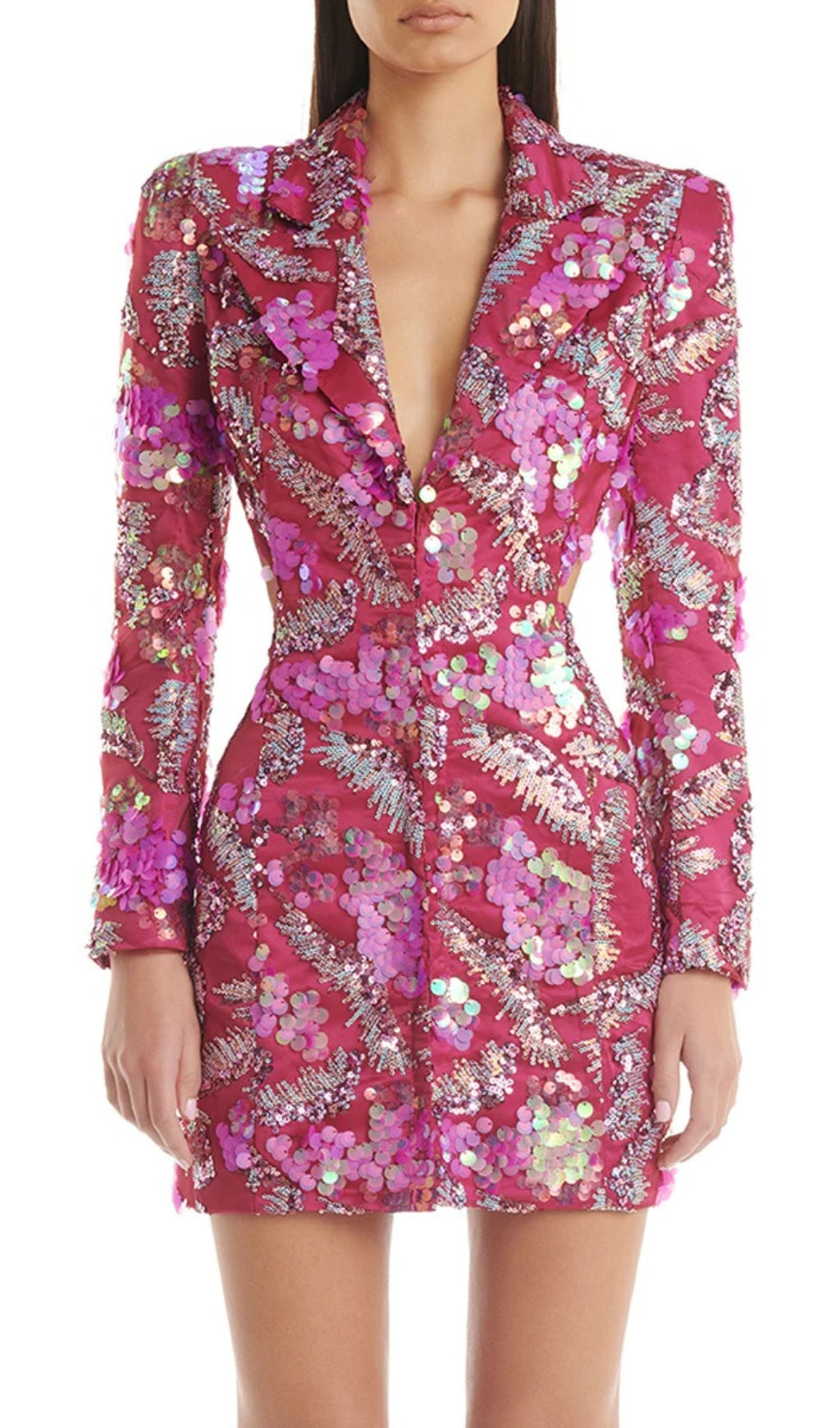 Apricity Pink Sequin Blazer Dress