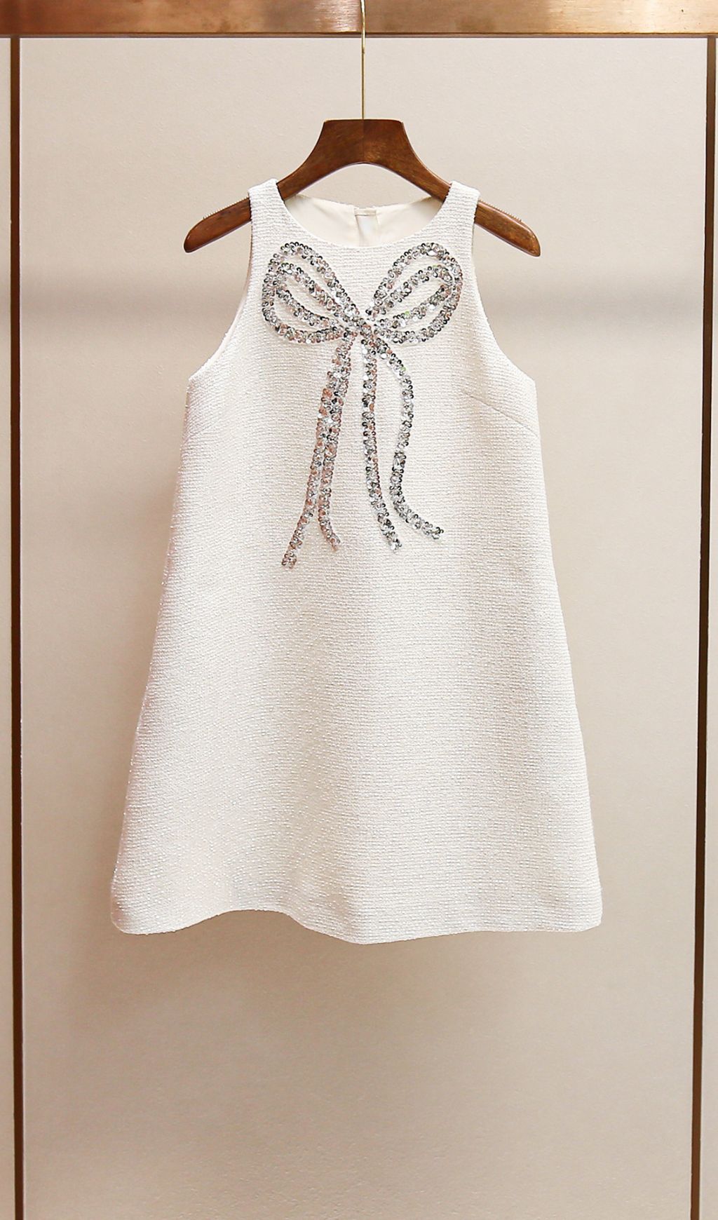 Fannie White Bowknot Mini Dress