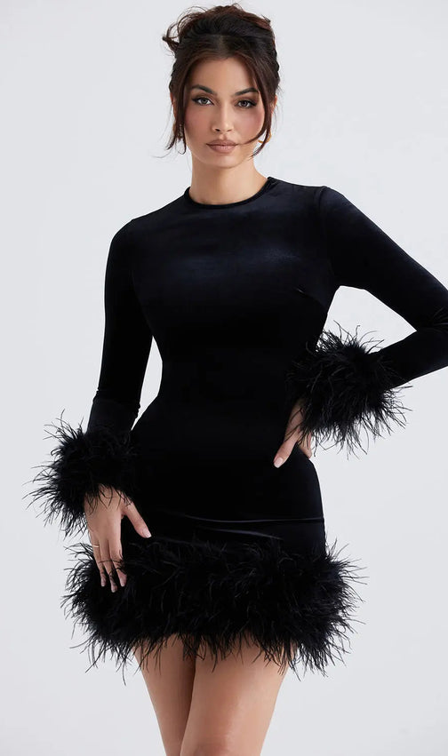 Black Velvet Mini Dress