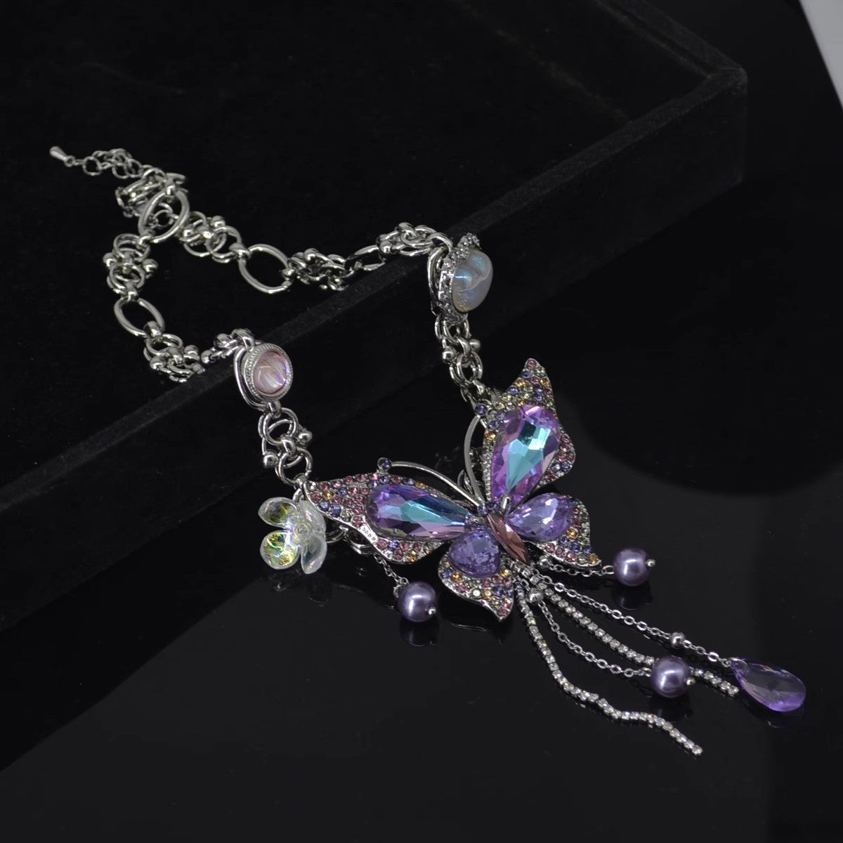 Teardrop Tassel Butterfly Necklace