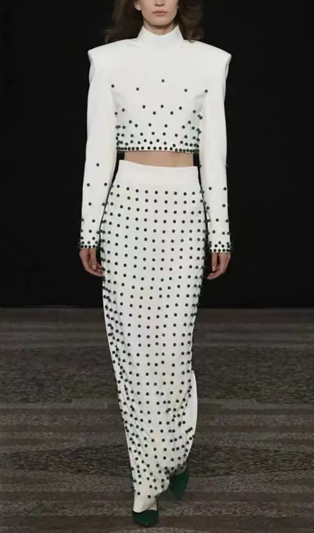 Blane White Bead Two-Piece Set