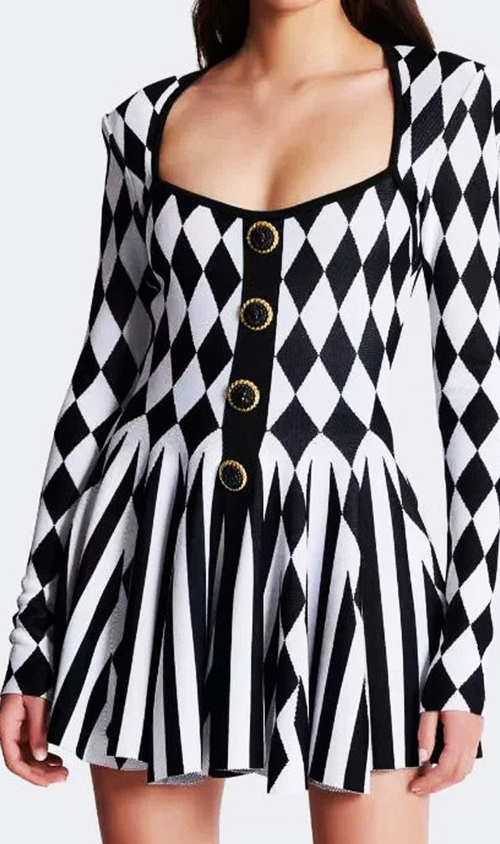 Cissy Long Sleeve Button Mini Dress