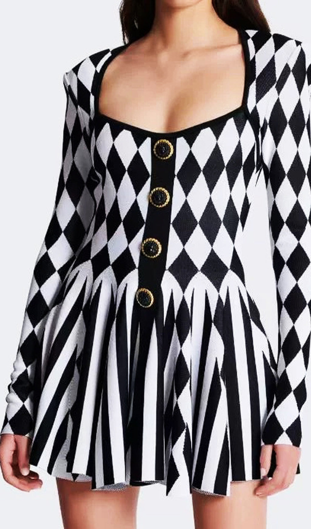 Cissy Long Sleeve Button Mini Dress