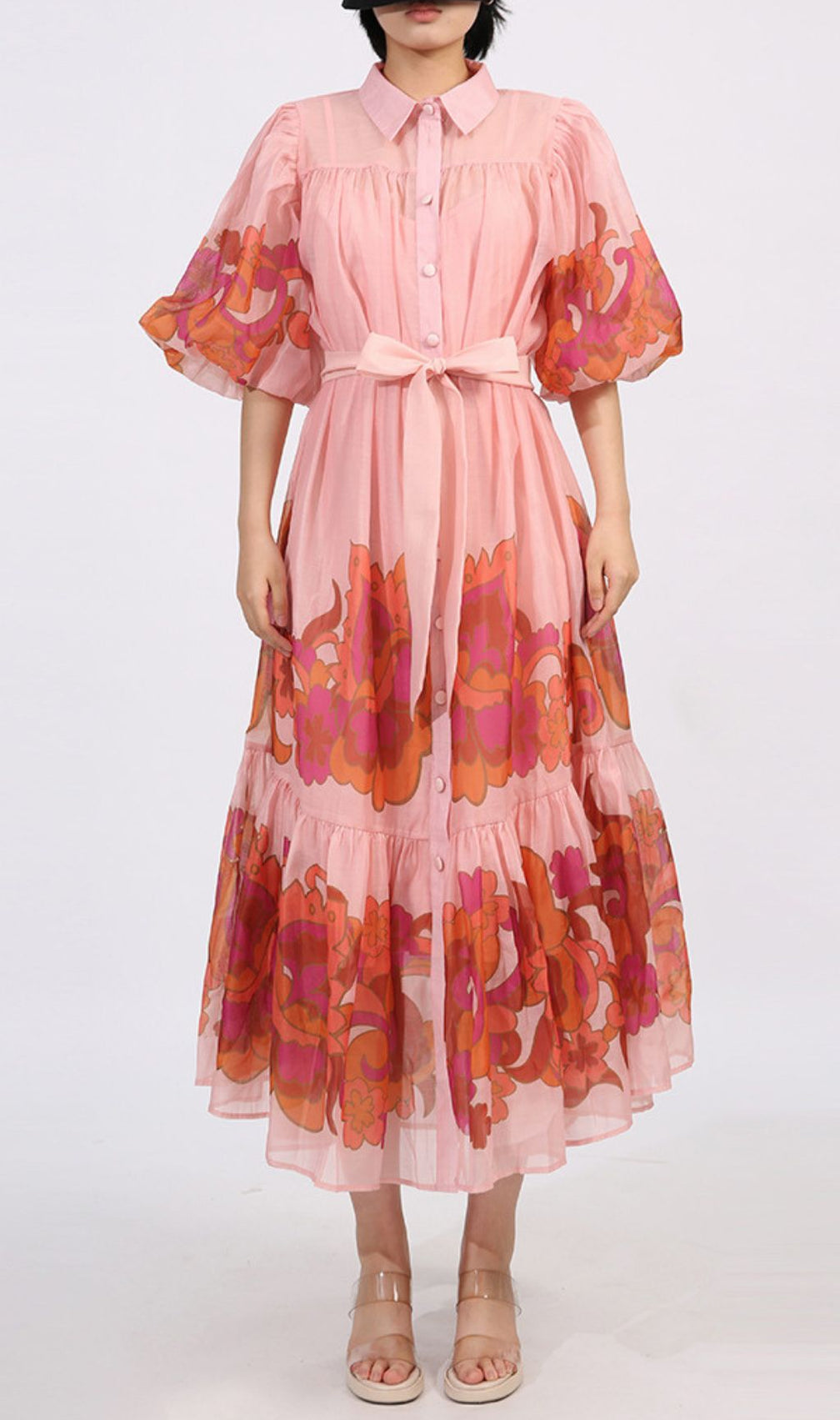 Gertraud Printed Puff-Sleeve Midi Dress