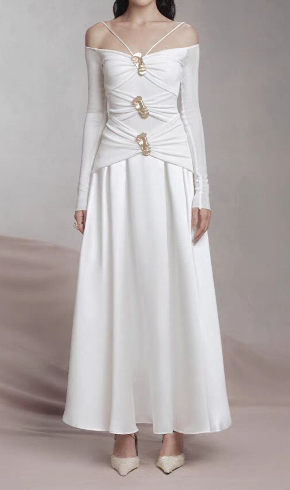 Cailin Long Sleeve Ruched Maxi Dress