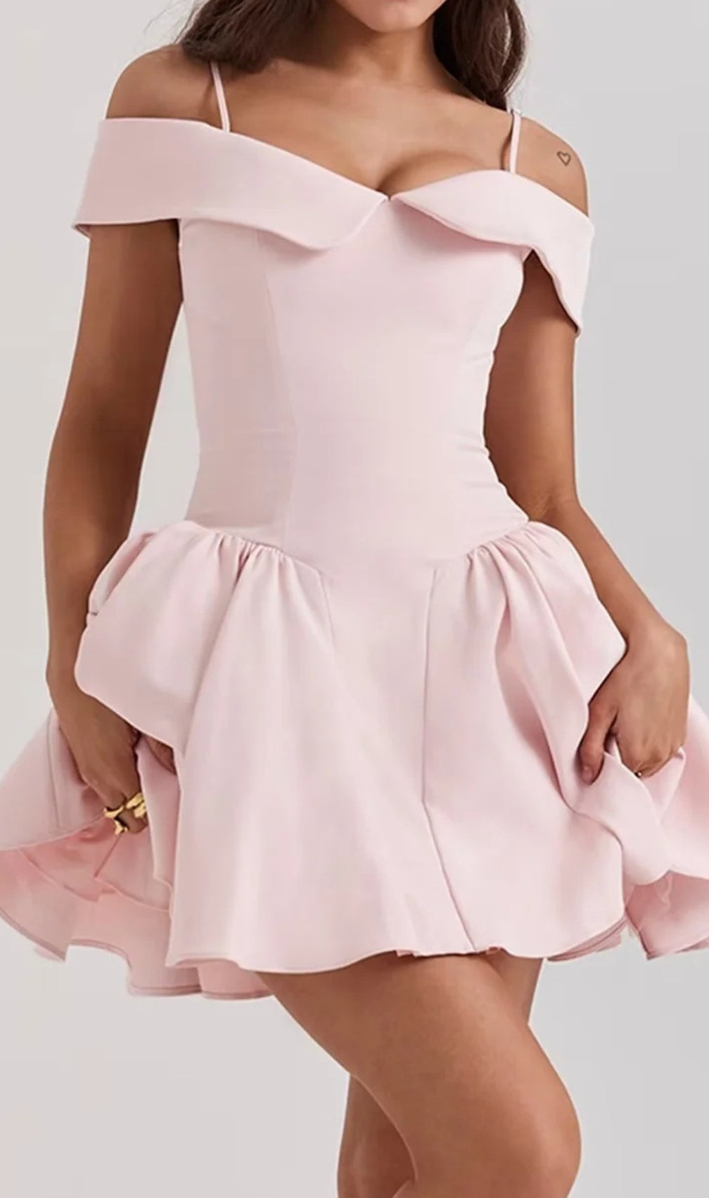 Corby Red Off-Shoulder Mini Dress