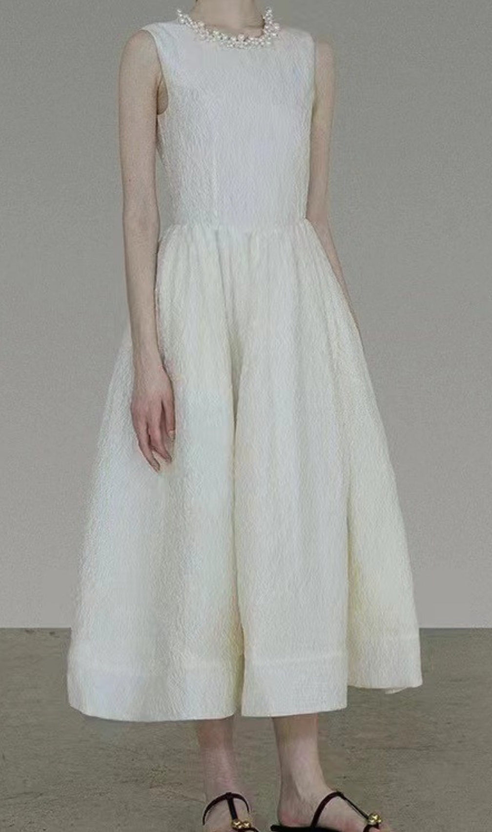 Ataahua Pearl Neck Midi Dress