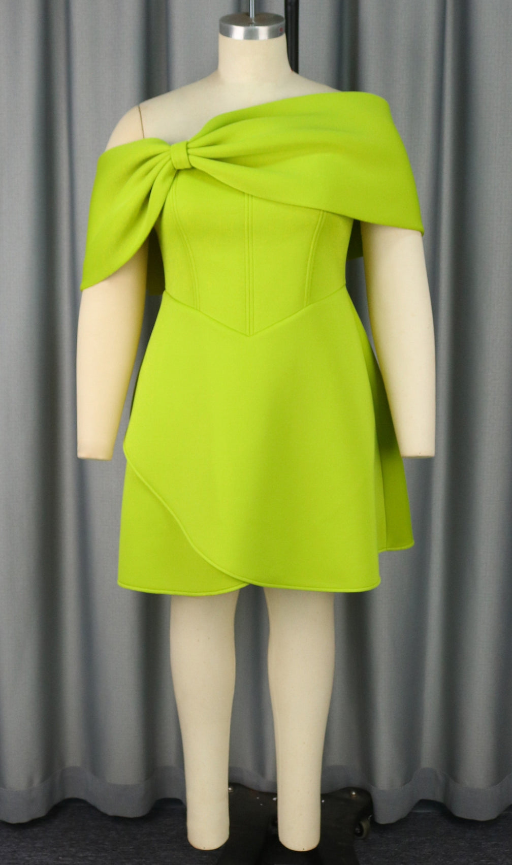 Batya Green Bow Corset Mini Dress