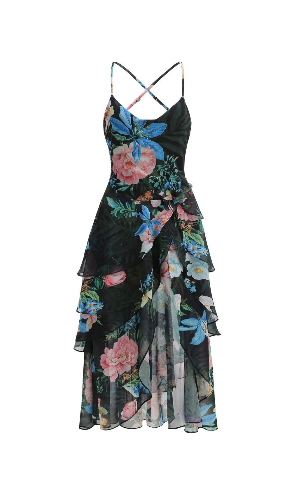 Kinnia Printed Backless Maxi Dress