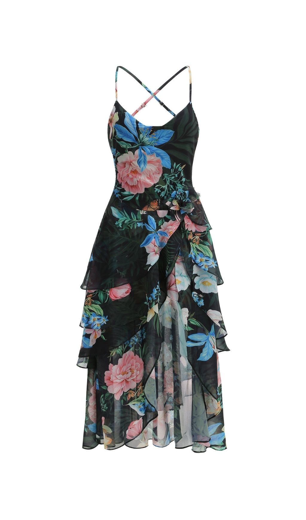 Kinnia Printed Backless Maxi Dress