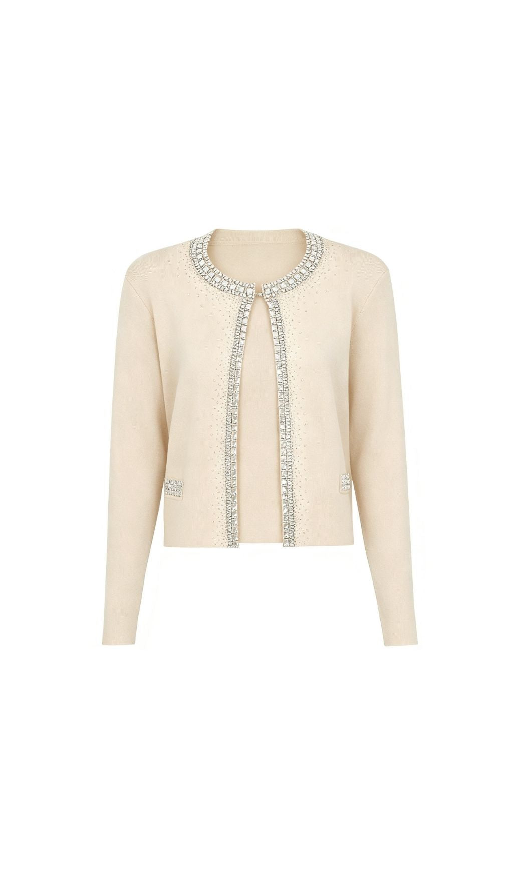 Kinsey Apricot Diamante Knit Cardigan & Midi Dress Set