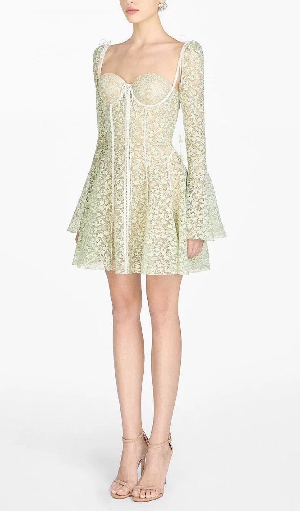 Albinia Mint Floral Mini Dress