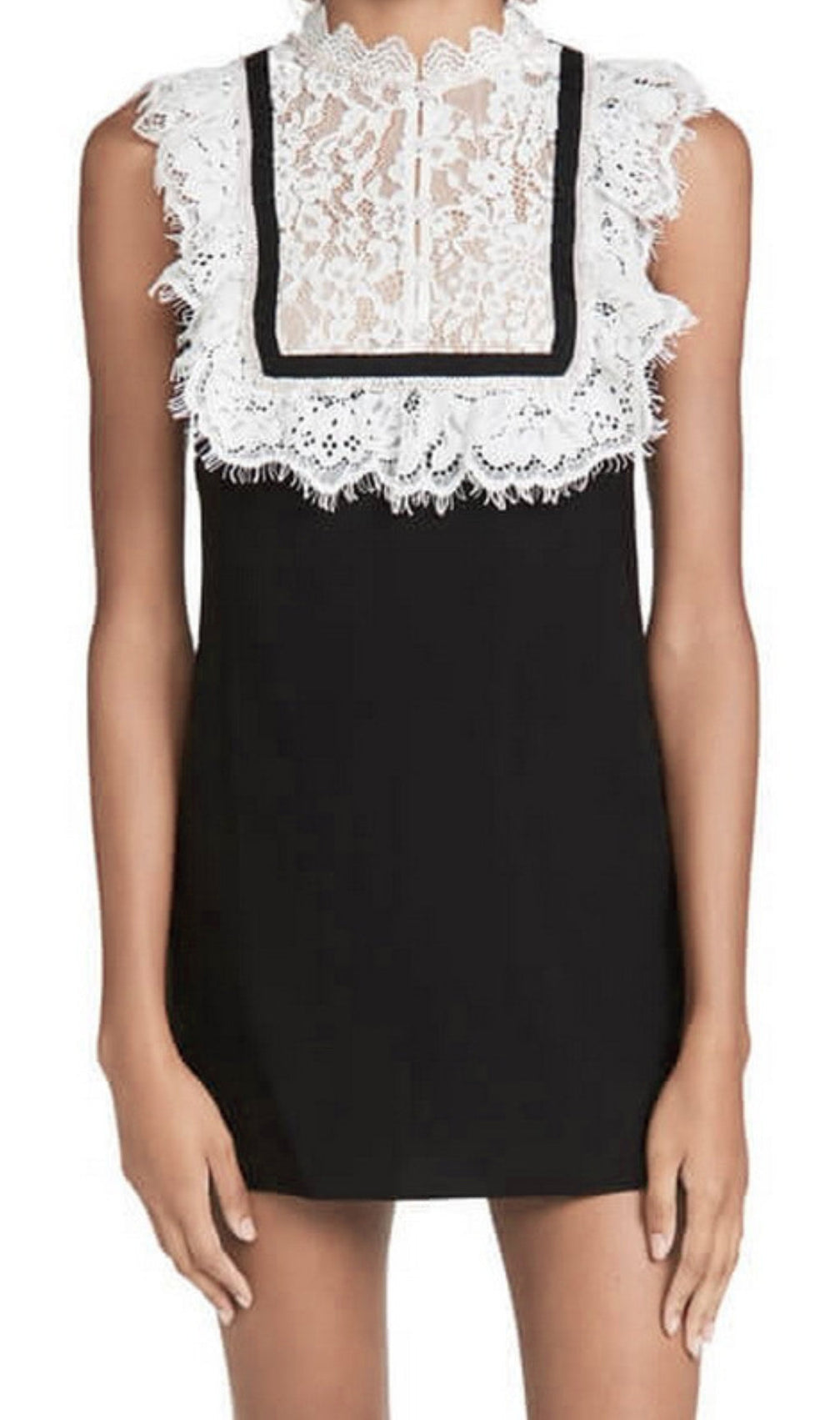 Branka Black Lace Diamond Mini Dress