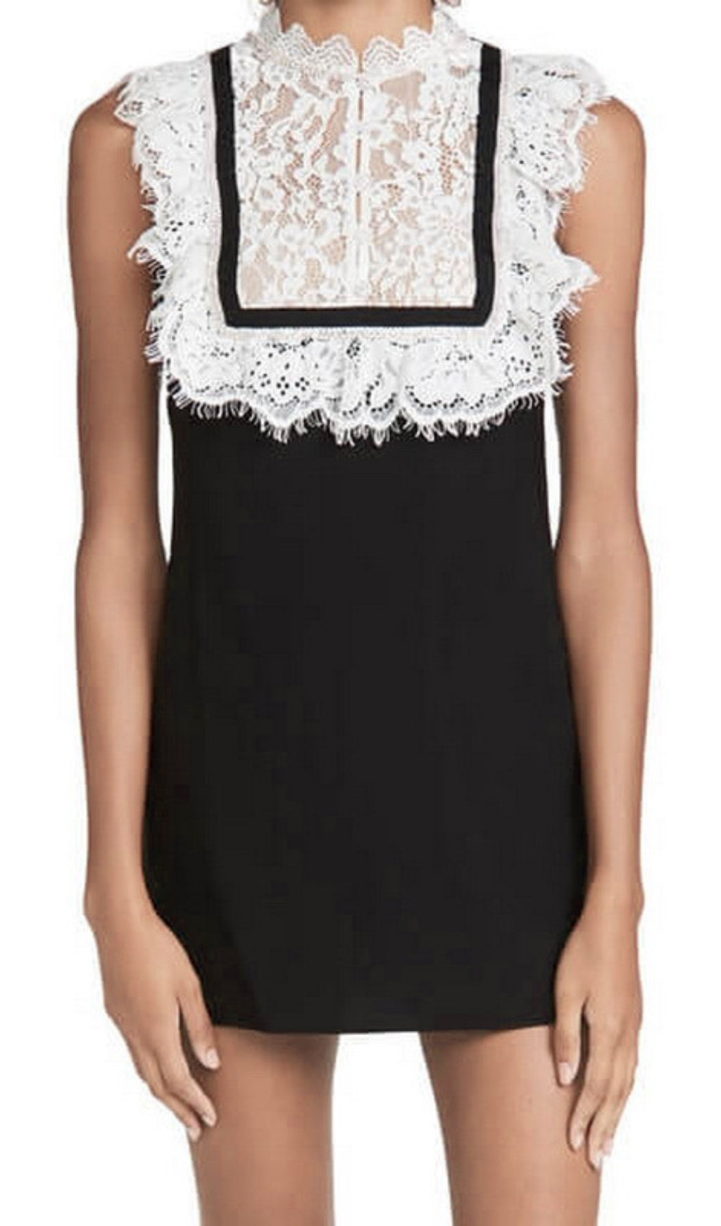 Branka Black Lace Diamond Mini Dress