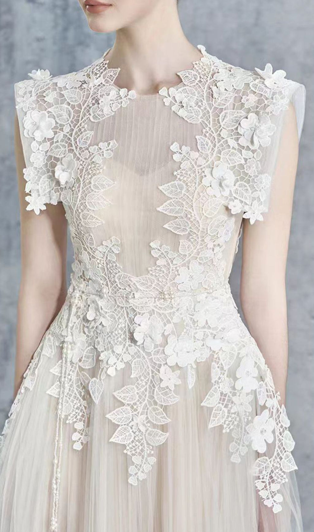 Faina Flower Embroidery Midi Dress