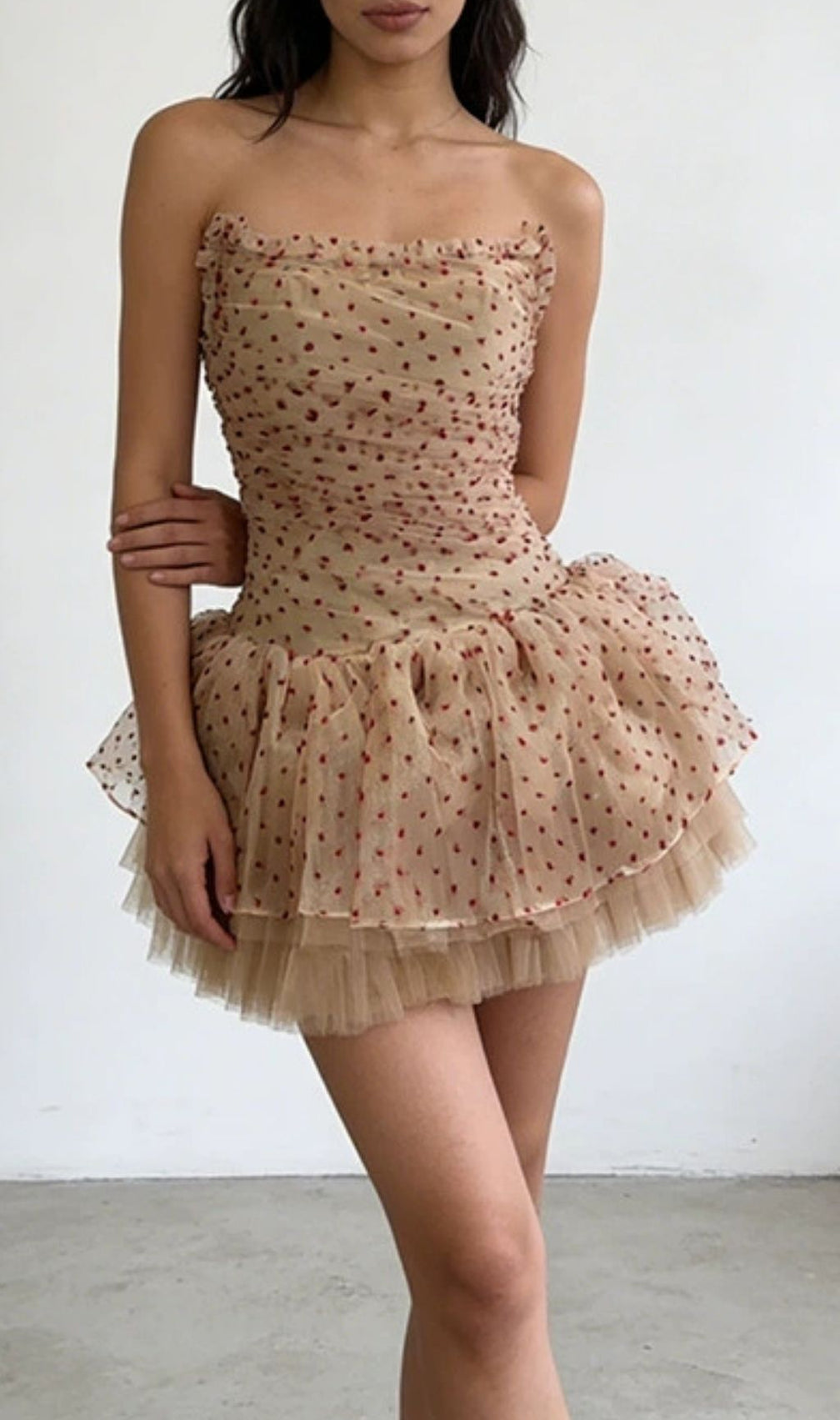 Kerra Dreamy Sky Blue Strapless Sparkle Tulle Mini Dress