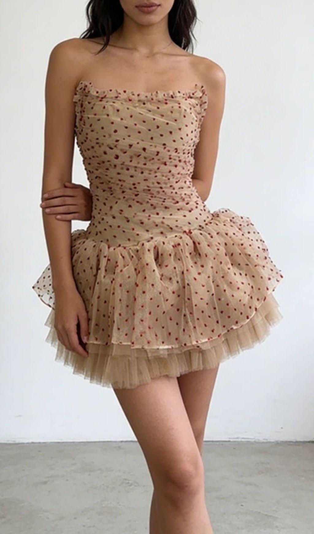 Kerra Dreamy Sky Blue Strapless Sparkle Tulle Mini Dress