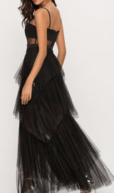 SEASIDE MESH FISHBONE MAXI DRESS