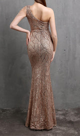 CHAMPAGNE CUTOUT SEQUIN MAXI DRESS