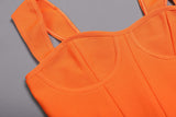 BANDAGE CUT OUT TWO PIECE SET IN ORANGE